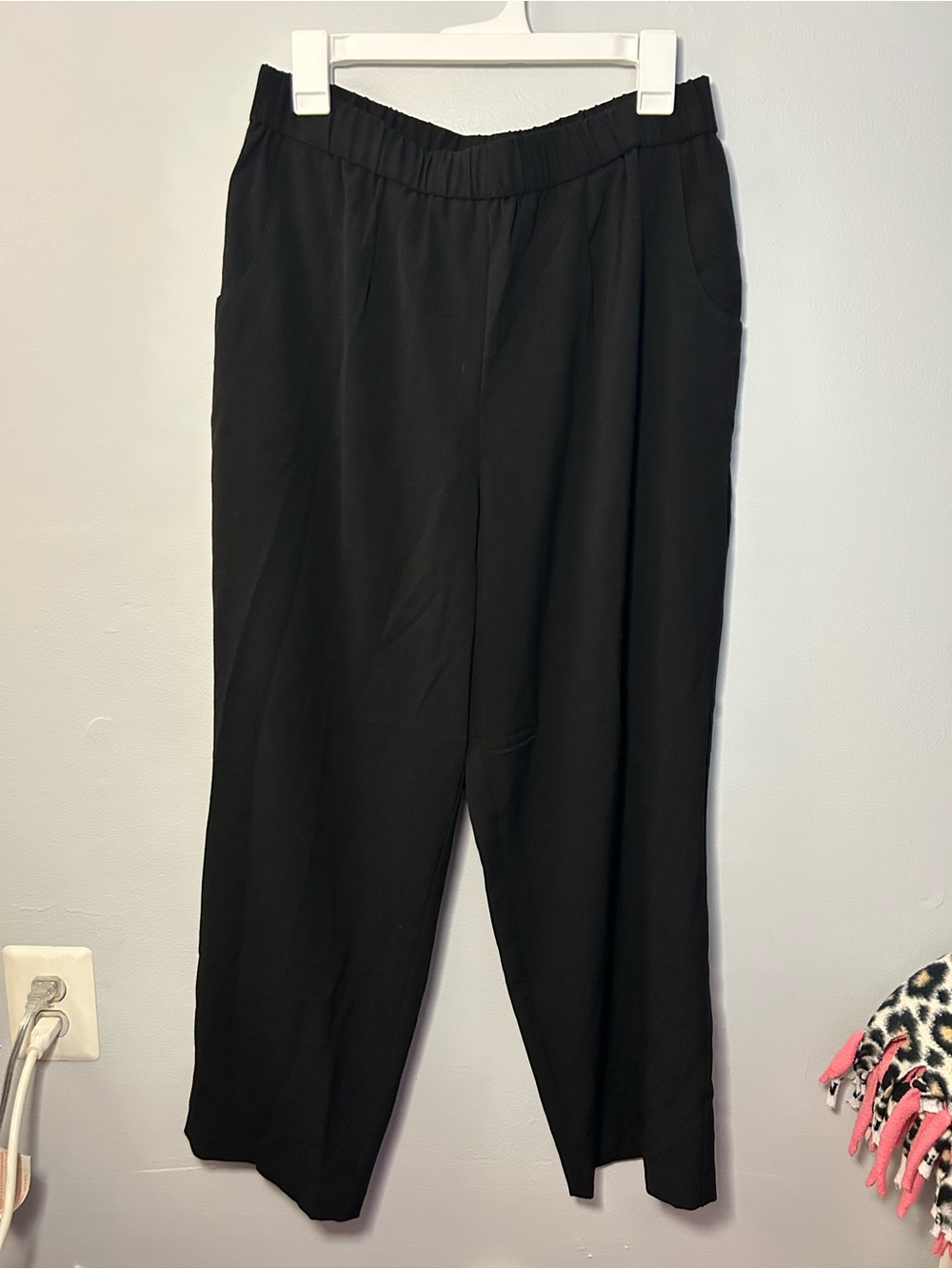 Croft & Barrow Womens Black Elastic-Waist Dress Work Pants